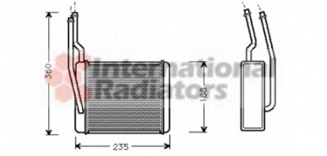 18006272 Van Wezel Радиатор отопителя fd focus/transit lhd 98- (van wezel)