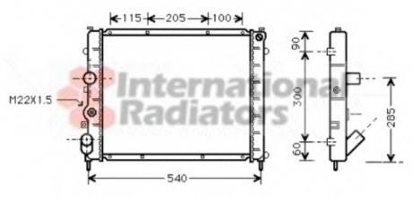43002174 Van Wezel Радиатор охлаждения RENAULT KANGOO I (98-) 1.9 D (пр-во Van Weze)