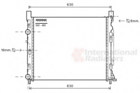 43002470 Van Wezel Радиатор охлаждения renault kangoo ii (08-) (пр-во van wezel)