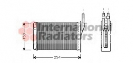 43006087 Van Wezel Радиатор отопителя renault express/r5/r9/r11 (van wezel)