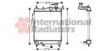 82002099 Van Wezel Радиатор охлождения HYUNDAI GETZ (TB) (02-) 1.1-1.6i MT (пр-во Van Wezel)