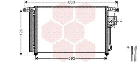 82005175 Van Wezel Радиатор кондиционера hyundai santa fe [mk ii] (2006->) (пр-воvan wezel)