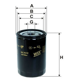 WL7070 WIX FILTERS Фильтр масляный двигателя audi, vw wl7070/op526 (пр-во wix-filtron)