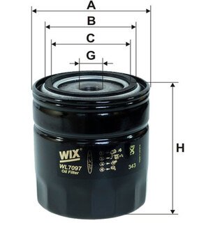 WL7097 WIX FILTERS Фильтр масляный двигателя toyota, wolga wl7097/op550 (пр-во wix-filtron ua)