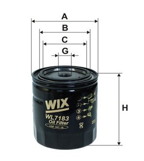 WL7183 WIX FILTERS Фильтр масляный двигателя opel omega op625/wl7183 (пр-во wix-filtron ua)