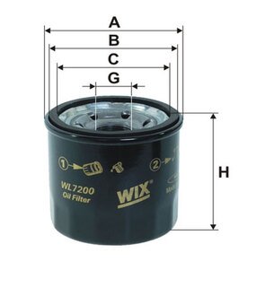 WL7200 WIX FILTERS Фильтр масляный двигателя mazda, nissan wl7200/op595 (пр-во wix-filtron)