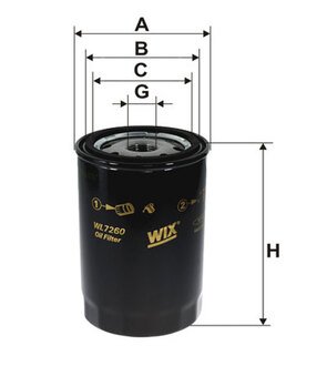 WL7260 WIX FILTERS Фильтр масляный двигателя wl7260 (пр-во wix-filtron)