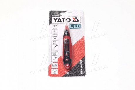 YT-28630 YATO Индикатор напряжения 12-250 v контрольный lcd цифровой, шт(про-во yato )