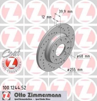 100.1244.52 ZIMMERMANN Тормозной диск