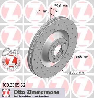 100330552 ZIMMERMANN Тормозной диск
