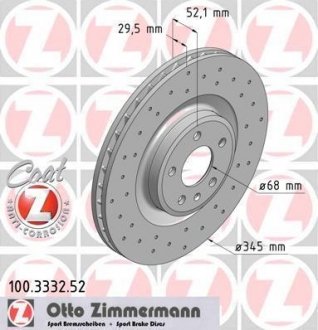 100.3332.52 ZIMMERMANN Тормозной диск