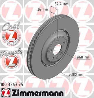 100336375 ZIMMERMANN Диск тормозной