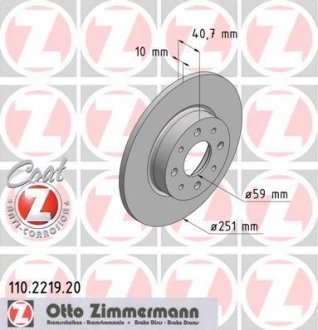 110.2219.20 ZIMMERMANN Диск тормозной