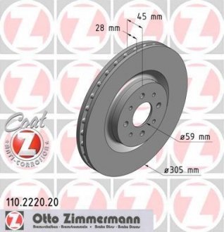 110.2220.20 ZIMMERMANN Диск тормозной