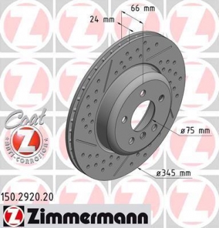 150292020 ZIMMERMANN Тормозной диск зад. BMW 3 F30 12-