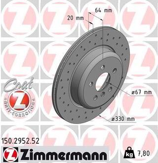 150295252 ZIMMERMANN Диск тормозной SPORT Z лівий