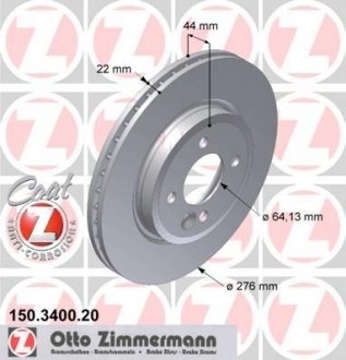 150 3400 20 ZIMMERMANN Тормозной диск