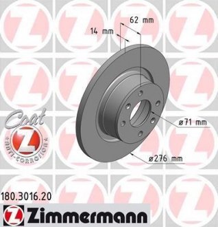 180301620 ZIMMERMANN Тормозной диск