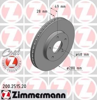 200251520 ZIMMERMANN Тормозной диск