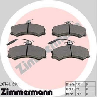 207411901 ZIMMERMANN Тормозные колодки, дискове гальмо (набір)