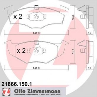 218661501 ZIMMERMANN Тормозные колодки, дискове гальмо (набір)