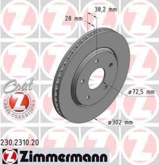 230231020 ZIMMERMANN Тормозной диск