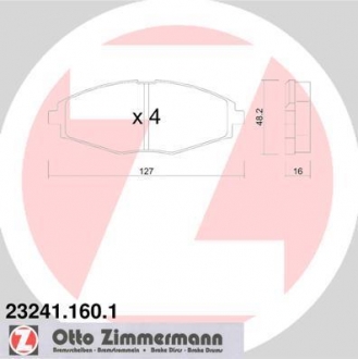 Гальмiвнi колодки дисковi ZIMMERMANN 232411601