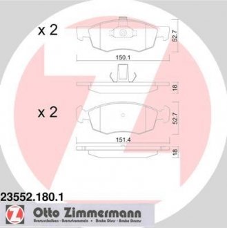 235521801 ZIMMERMANN Тормозные колодки, дискове гальмо (набір)