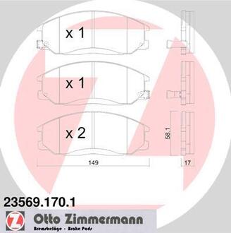 235691701 ZIMMERMANN Гальмiвнi колодки дисковi