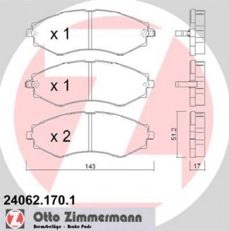 240621701 ZIMMERMANN Тормозные колодки, дискове гальмо (набір)