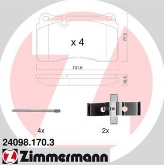 24098.170.3 ZIMMERMANN Колодки тормозные