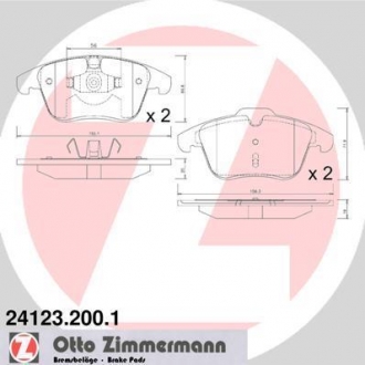 241232001 ZIMMERMANN Тормозные колодки перед Ford Mondeo с 2007,RANGE R