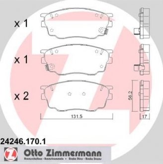 24246.170.1 ZIMMERMANN Колодки тормозные