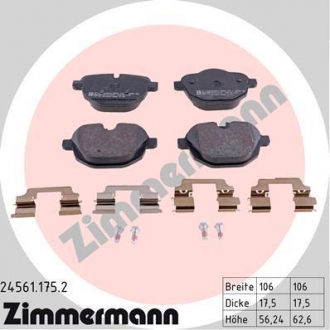 245611752 ZIMMERMANN Гальм. колодки зад с аксес BMW F10 20-35i/X3 (F25)