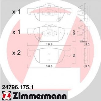 247961751 ZIMMERMANN Комплект тормозных колодок