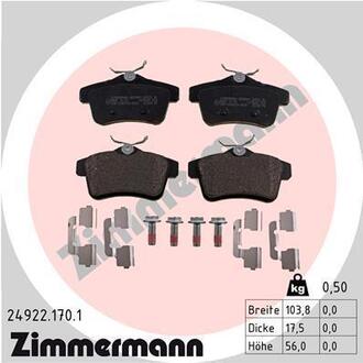 24922.170.1 ZIMMERMANN Колодки тормозные