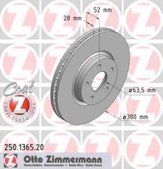 250136520 ZIMMERMANN Тормозной диск перед вент Ford Mondeo c 2007г (30