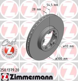 250.1379.20 ZIMMERMANN Диск тормозной