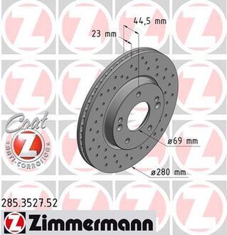 285.3527.52 ZIMMERMANN Диск тормозной