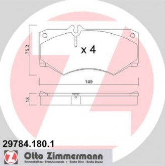 297841801 ZIMMERMANN Гальмiвнi колодки дисковi