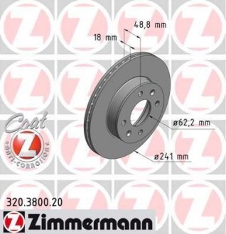 '320380020' ZIMMERMANN Тормозной диск