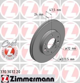 370 3072 20 ZIMMERMANN Тормозной диск