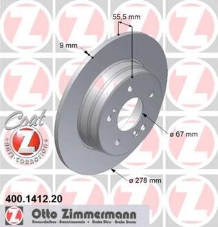 400141220 ZIMMERMANN Тормозной диск