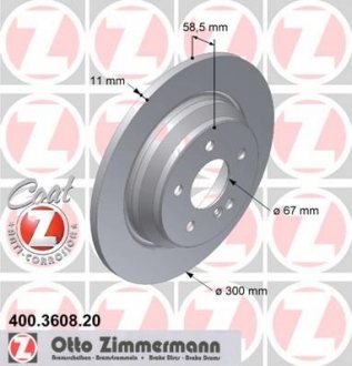 400360820 ZIMMERMANN Тормозной диск MB W220 R