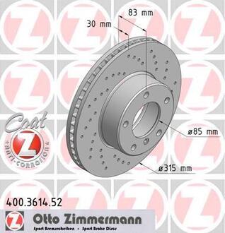 400361452 ZIMMERMANN Тормозной диск