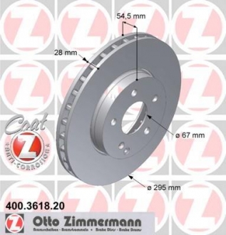 400361820 ZIMMERMANN Диск тормозной перед MB W211 20/24/22CDI/27CDI 02