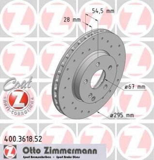 400361852 ZIMMERMANN Тормозной диск