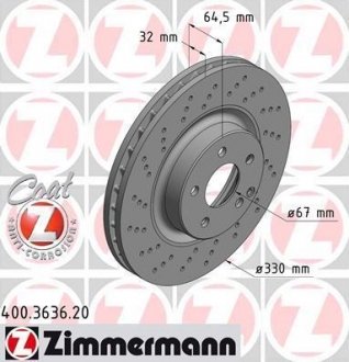 400.3636.20 ZIMMERMANN Диск тормозной