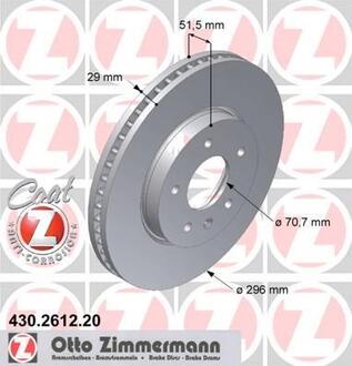 430261220 ZIMMERMANN Тормозной диск