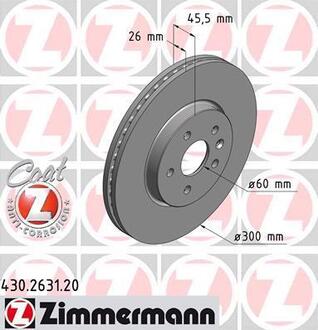 430.2631.20 ZIMMERMANN Диск тормозной